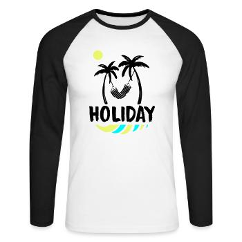 Palms Relax Holiday - Unisex Long Sleeve Baseball T-Shirt - white/black - Front - Nik (191cm)