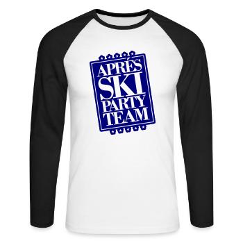 Après Ski Party Team - Unisex Long Sleeve Baseball T-Shirt - white/black - Front - Nik (191cm)