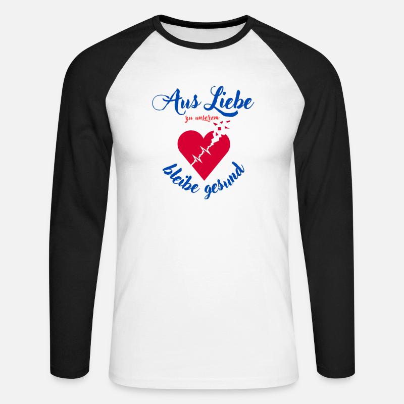 Ich bin ein Herzi - Unisex Baseballshirt langarm - Weiß/Schwarz