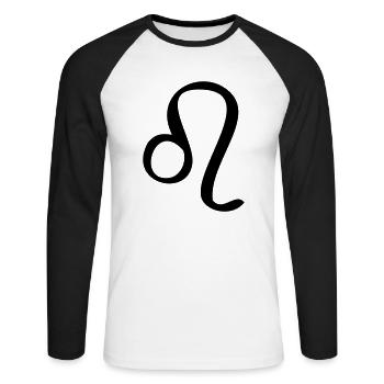 Löwe Sternzeichen - Unisex Baseballshirt langarm - Weiß/Schwarz - Vorne - Nik (191cm)