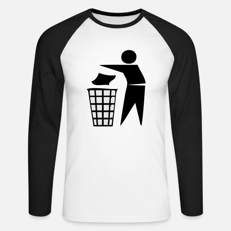 keep tidy - Unisex Baseballshirt langarm - Weiß/Schwarz