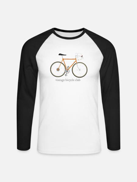 Vintage Fahrrad-Club - Unisex Baseballshirt langarm - Weiß/Schwarz