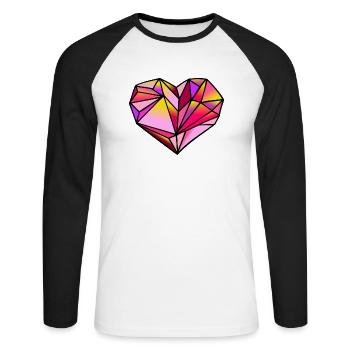 Valentine's Day Heart geometric - Unisex Long Sleeve Baseball T-Shirt - white/black - Front - Nik (191cm)
