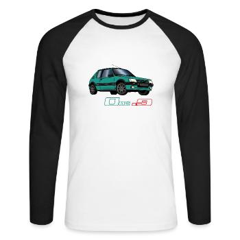 205 1,9 1991 Griffe Vert Fluorite - T-shirt baseball manches longues Homme - blanc/noir - Devant - Nik (191cm)
