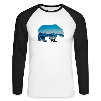 Forest dwellers Forester bear forest nature animal wilderness - Unisex Long Sleeve Baseball T-Shirt - white/black - Front - Nik (191cm)