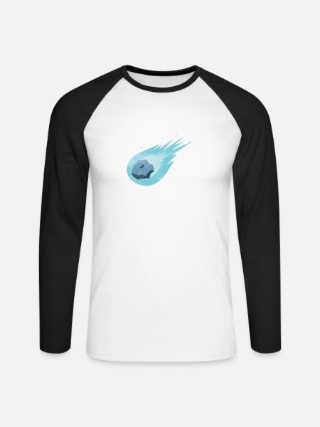 Comet comet gift asteroid universe rock - Unisex Long Sleeve Baseball T-Shirt - white/black