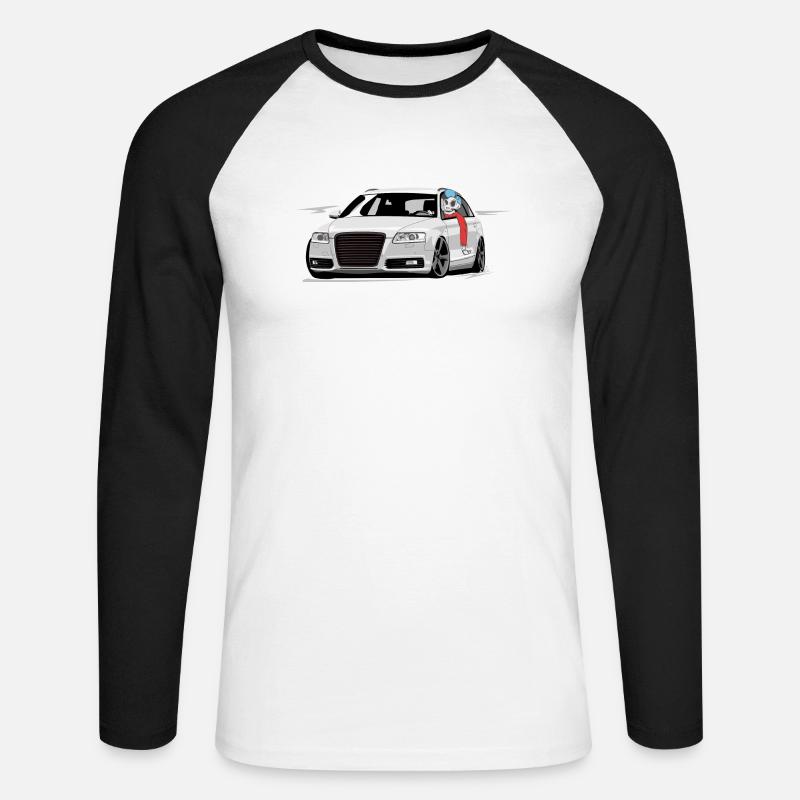 RS6 C6 A6 4F Skulldriver - Unisex Long Sleeve Baseball T-Shirt - white/black