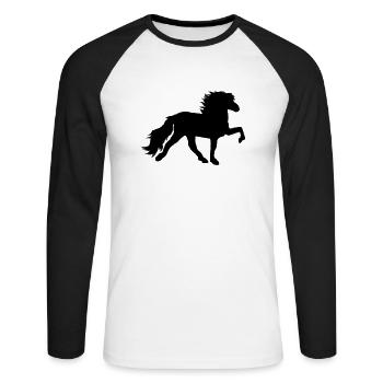 Tölter noir - T-shirt baseball manches longues Homme - blanc/noir - Devant - Nik (191cm)