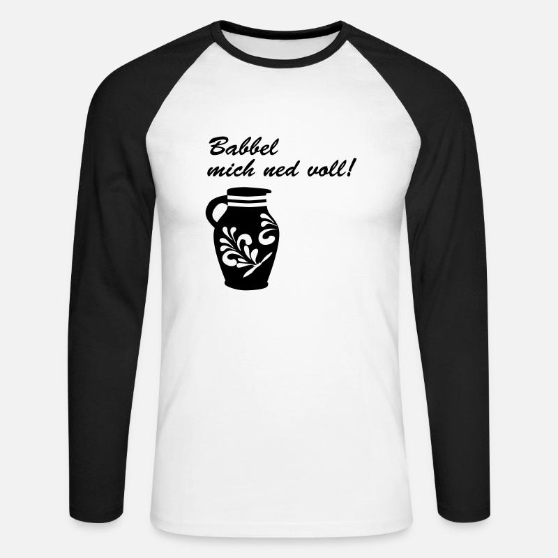 Bembel Babbel mich ned - Unisex Baseballshirt langarm - Weiß/Schwarz