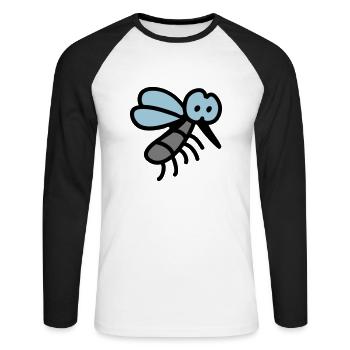 Mücke - Insekt 3 - Unisex Baseballshirt langarm - Weiß/Schwarz - Vorne - Nik (191cm)