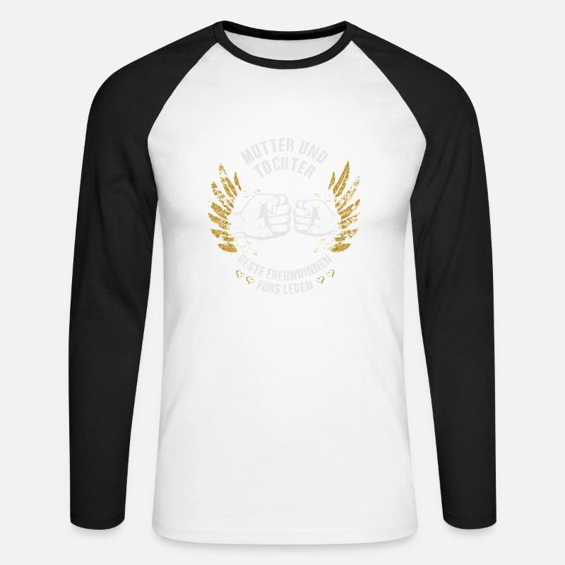 Mutter und Tochter Freundinnen - Unisex Baseballshirt langarm - Weiß/Schwarz