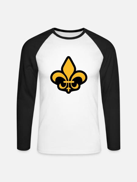 Lilie - Unisex Baseballshirt langarm - Weiß/Schwarz