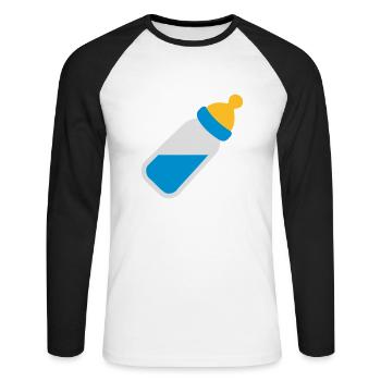 Baby - Unisex Baseballshirt langarm - Weiß/Schwarz - Vorne - Nik (191cm)