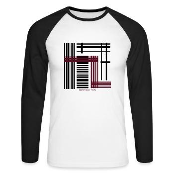 Abstraction - Unisex Long Sleeve Baseball T-Shirt - white/black - Front - Nik (191cm)