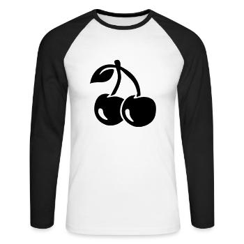 Cherry - Unisex Long Sleeve Baseball T-Shirt - white/black - Front - Nik (191cm)