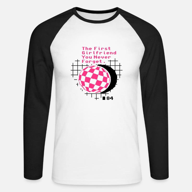 first_girlfriend - Unisex Baseballshirt langarm - Weiß/Schwarz