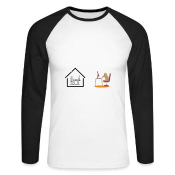 Home Office Bürohumor Homeoffice Quarantäne Team - Unisex Baseballshirt langarm - Weiß/Schwarz - Vorne - Nik (191cm)