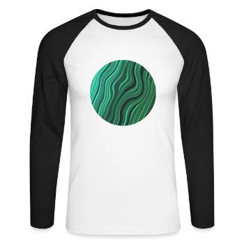 Green Planet - Unisex Baseballshirt langarm - Weiß/Schwarz - Vorne - Nik (191cm)