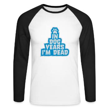 dans les années de chien Mort - T-shirt baseball manches longues Homme - blanc/noir - Devant - Nik (191cm)