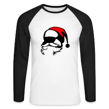 Christmas Hat Santa Claus Christmas Vector - Unisex Long Sleeve Baseball T-Shirt - white/black - Front - Nik (191cm)