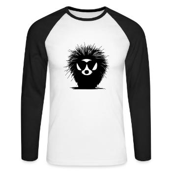 porc-épic lunettes de soleil animaux mignons Vector 19 - T-shirt baseball manches longues Homme - blanc/noir - Devant - Nik (191cm)