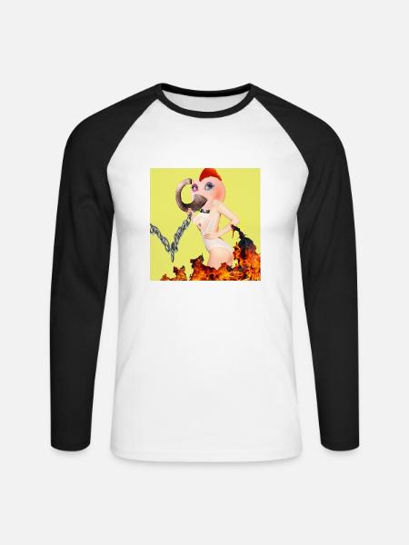 Bad Girl - Unisex Baseballshirt langarm - Weiß/Schwarz