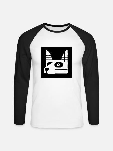 Hund Retro Hunderasse Tierliebe - Unisex Baseballshirt langarm - Weiß/Schwarz
