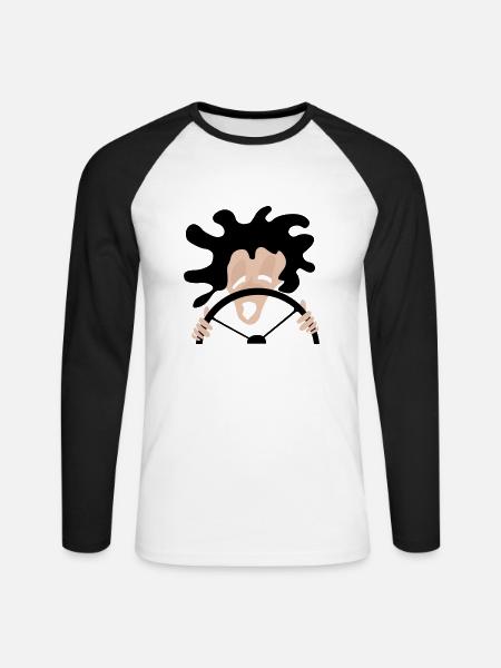 driver - Unisex Long Sleeve Baseball T-Shirt - white/black