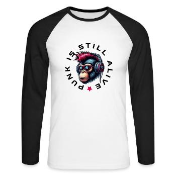 Punk is still alive 2 - Unisex Long Sleeve Baseball T-Shirt - white/black - Front - Nik (191cm)