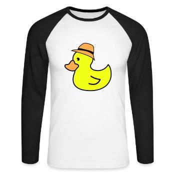 Chapeau de canard - T-shirt baseball manches longues Homme - blanc/noir - Devant - Nik (191cm)