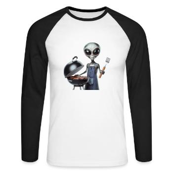 Alien Koch - Unisex Long Sleeve Baseball T-Shirt - white/black - Front - Nik (191cm)