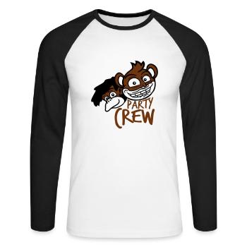 Monkey Party Crew Monkeys Celebrate Team Friends Saying - Unisex Long Sleeve Baseball T-Shirt - white/black - Front - Nik (191cm)