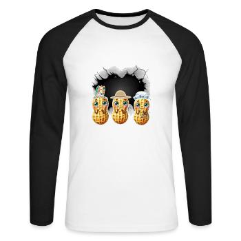Peanuts Costume Carnival Kids Nut Child - Unisex Long Sleeve Baseball T-Shirt - white/black - Front - Nik (191cm)