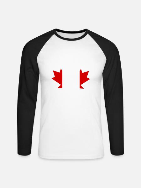 Canada Canada Maple Leaf - Unisex Long Sleeve Baseball T-Shirt - white/black