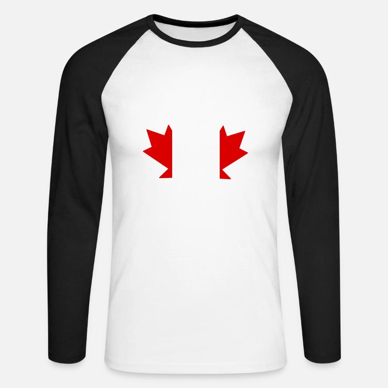 Canada Canada Maple Leaf - Unisex Long Sleeve Baseball T-Shirt - white/black