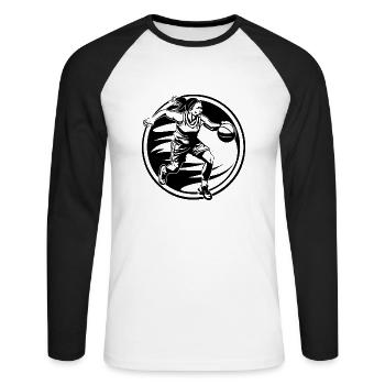 Basketball Player Basketball Player Sports - Unisex Long Sleeve Baseball T-Shirt - white/black - Front - Nik (191cm)