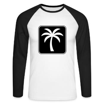 Palm Tree Icon Summer - Unisex Long Sleeve Baseball T-Shirt - white/black - Front - Nik (191cm)