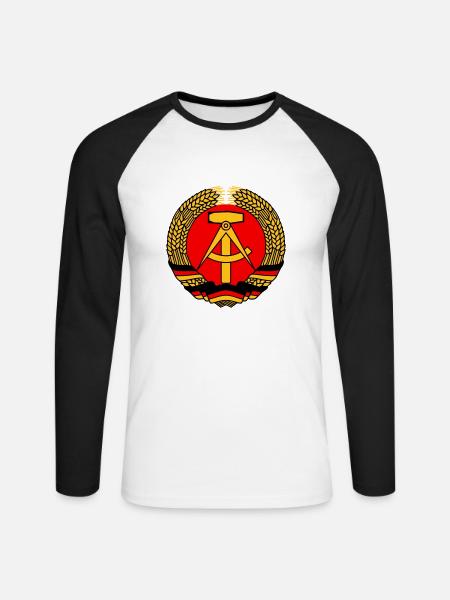 ddr gdr emblem - Unisex Long Sleeve Baseball T-Shirt - white/black