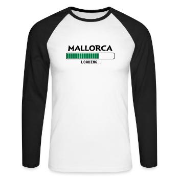 Mallorca loading loading bar - Unisex Long Sleeve Baseball T-Shirt - white/black - Front - Nik (191cm)