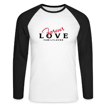 Love You Forever Family lover - Unisex Baseballshirt langarm - Weiß/Schwarz - Vorne - Nik (191cm)