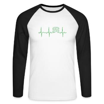 ECG Zodiac - Cancer - Unisex Long Sleeve Baseball T-Shirt - white/black - Front - Nik (191cm)
