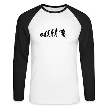 skieur de ski de ski cadeau de Noël - T-shirt baseball manches longues Homme - blanc/noir - Devant - Nik (191cm)