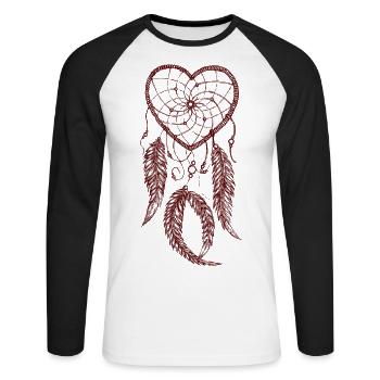 Attrape-rêves - T-shirt baseball manches longues Homme - blanc/noir - Devant - Nik (191cm)