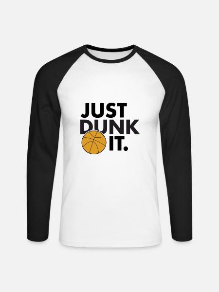 Just Dunk It - Unisex Long Sleeve Baseball T-Shirt - white/black