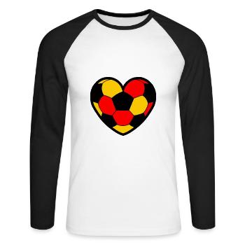Cool Football Germany Heart Design - Unisex Long Sleeve Baseball T-Shirt - white/black - Front - Nik (191cm)
