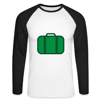 Work Travel Holiday Suitcase - Unisex Long Sleeve Baseball T-Shirt - white/black - Front - Nik (191cm)