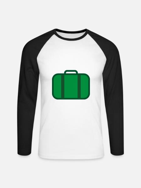 Arbeit Reise Urlaub Koffer - Unisex Baseballshirt langarm - Weiß/Schwarz