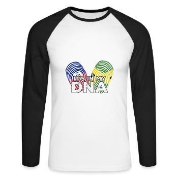 Haiti Haitian Jamaica Combination I Gift - Unisex Long Sleeve Baseball T-Shirt - white/black - Front - Nik (191cm)