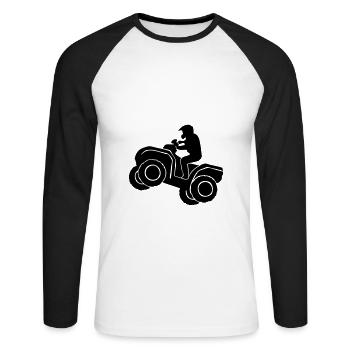 Quad Racer - Unisex Baseballshirt langarm - Weiß/Schwarz - Vorne - Nik (191cm)