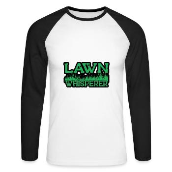 Rasenmäh Motiv I Rasenmäher für Gärtner - Unisex Baseballshirt langarm - Weiß/Schwarz - Vorne - Nik (191cm)